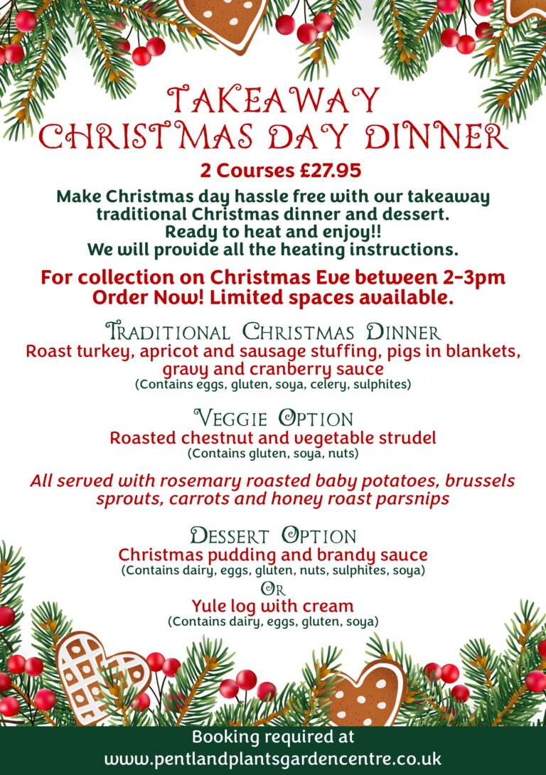 Xmas Takeaway Dinner 2026 menu and information